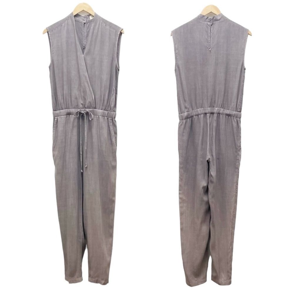 Anthropologie Cloth & Stone Jenna Cropped Jumpsuit Lavender Gray Tencel Size XS - Picture 11 of 15